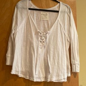 Free People Cotton Long Sleeved Tee